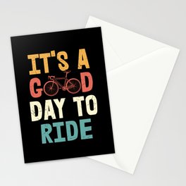 Its a good day to ride cool retro cyclist quote Stationery Card