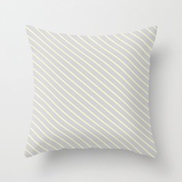[ Thumbnail: Light Gray and Light Yellow Colored Lines/Stripes Pattern Throw Pillow ]