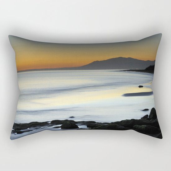 "Serenity beach". Orange sunset Rectangular Pillow