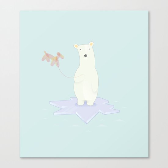 Polar bears love balloons Canvas Print