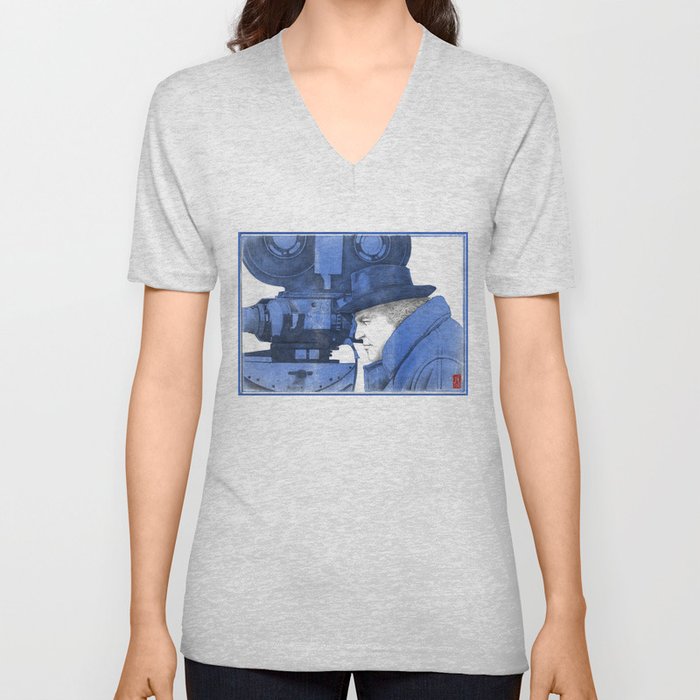 Fellini "blue" V Neck T Shirt