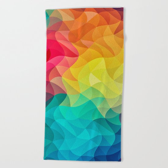 Abstract Color Wave Flash Beach Towel