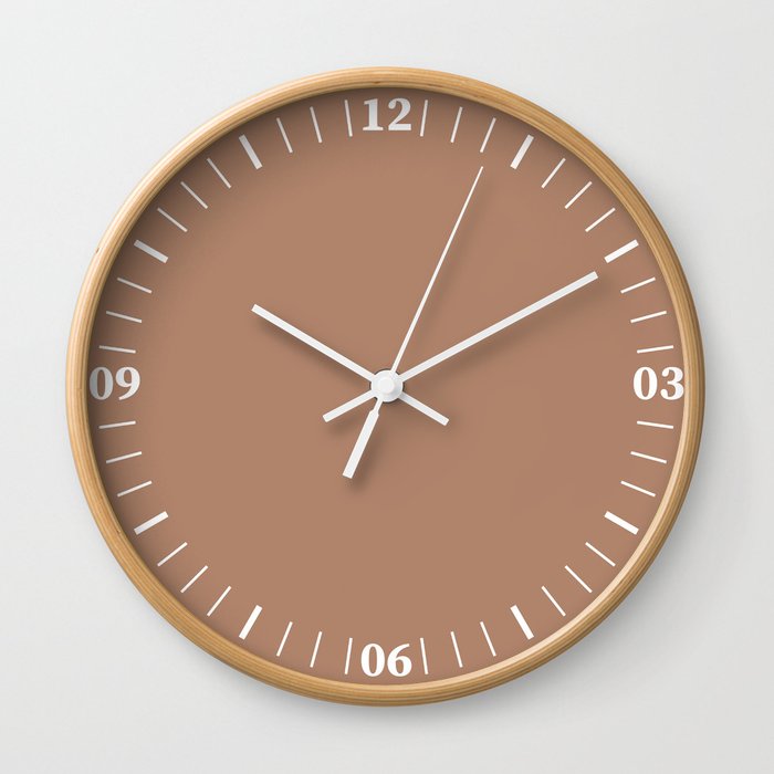 CAMEL SOLID COLOR. Light brown plain pattern Wall Clock