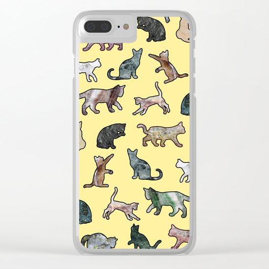 Cats shaped Marble - Sun Yellow Clear iPhone Case