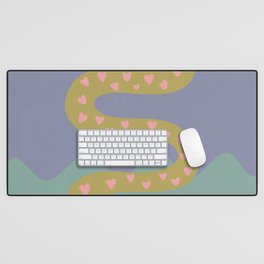 Snake in the Sea - blue green pink  Desk Mat