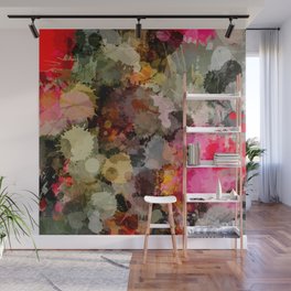 Paint Splatter Bouqet  Wall Mural | Minimaldesign, Colorfulabstract, Moderncontemporary, Contemporary, Abstractart, Basic, Paintsplatter, Digitalart, Vibrant, Painting 