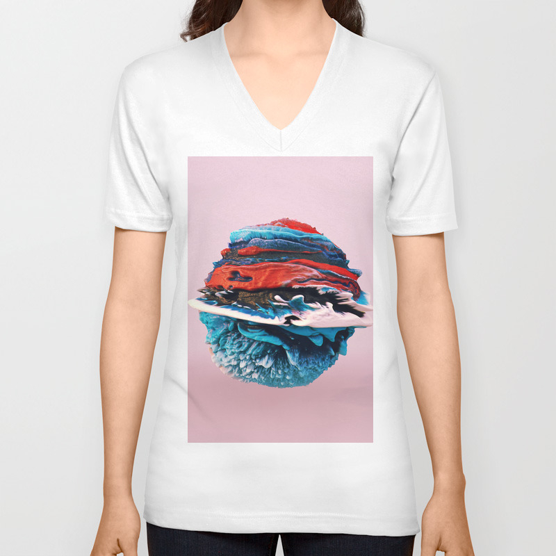 Acrylic Ball Abstract 3d Abstract Unisex V Neck By