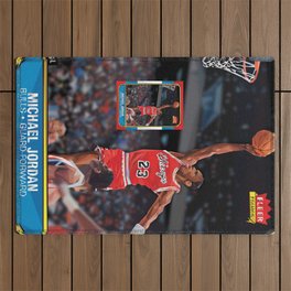 MJ rookie card remade with triangles Outdoor Rug