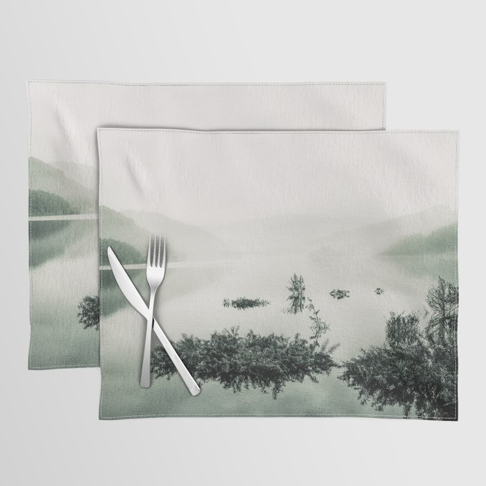 Echo's Answer // Lake Fog Forest Mountains Home Placemat