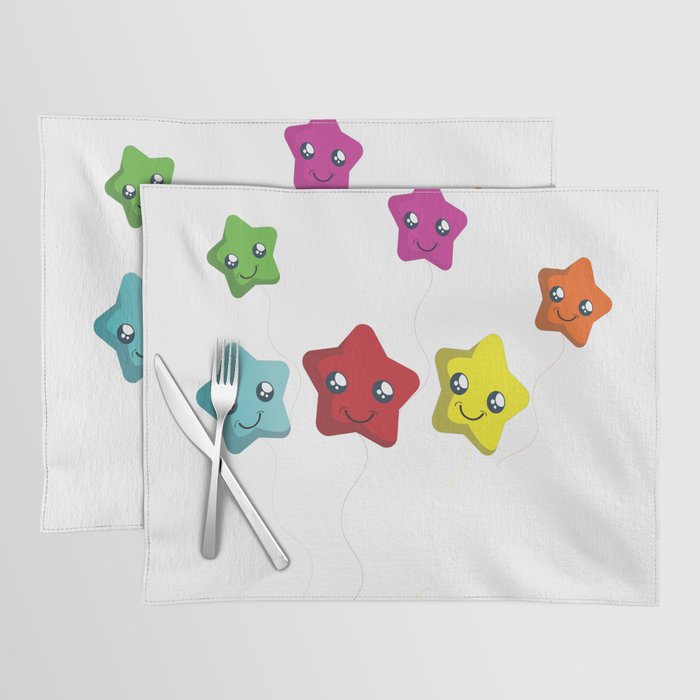 Colorful Smiley Stars Placemat