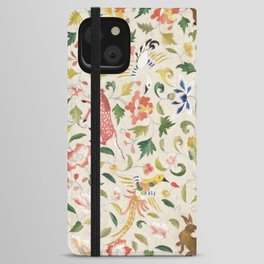 12th Century Asian Textile with Animals, Birds and Flowers iPhone Wallet Case