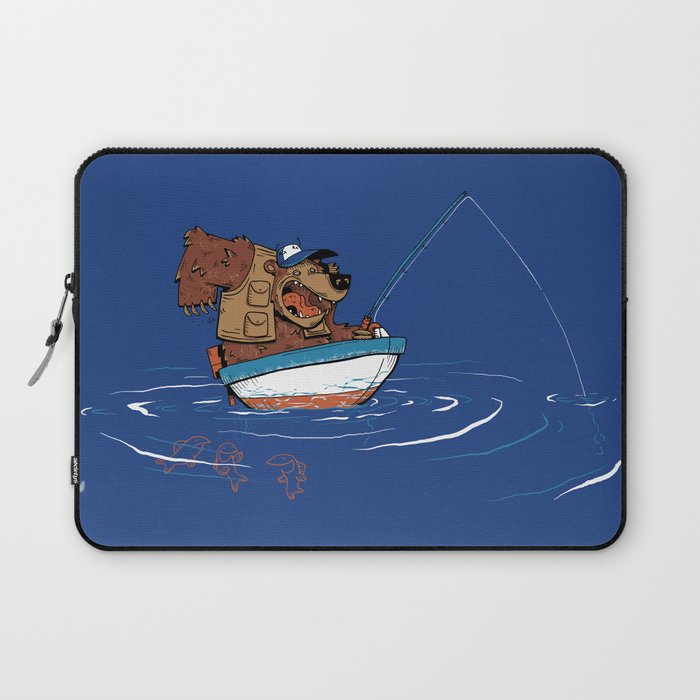 Bear Fishing Laptop Sleeve