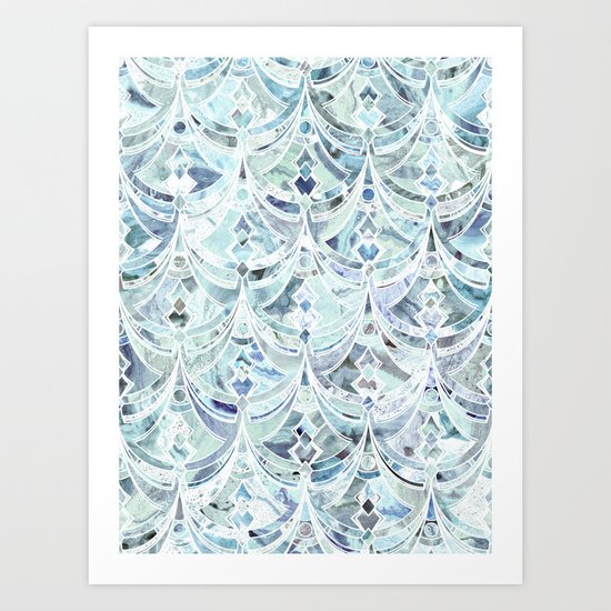 Ice and Diamonds Art Deco Pattern Art Print