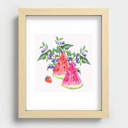  watermelon slice fruit illustration Recessed Framed Print
