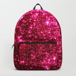 Hot Pink Glitter Galaxy Stars Backpack