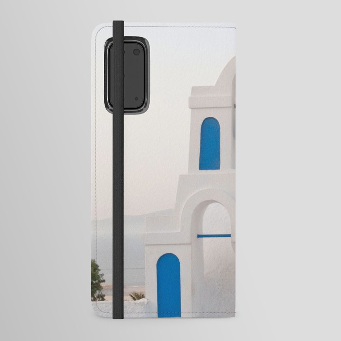 White Blue Bell Tower in Oia Santorini #1 #wall #art #society6 Android Wallet Case