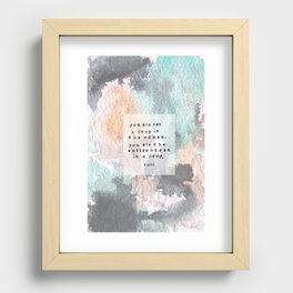 "you are the entire ocean in a drop" Abstract Watercolor Landscape Recessed Framed Print