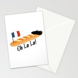 Oh La La - Funny French Baguette Stationery Card