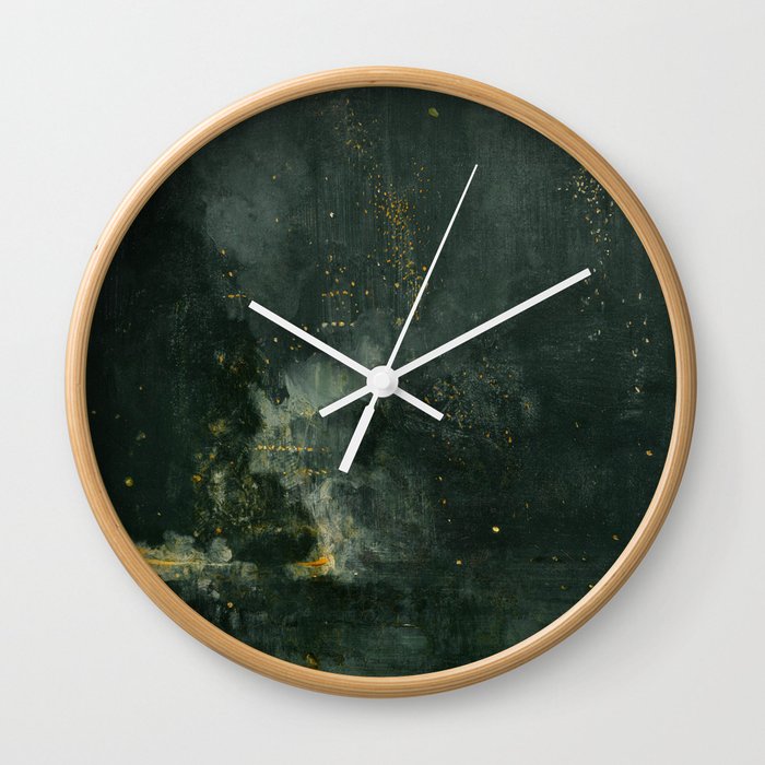 Nocturne In Black And Gold The Falling Rocket By James Mcneill Whistler Wall Clock