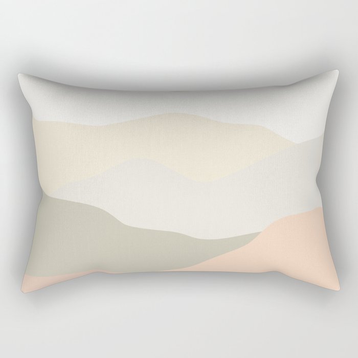 Landscape Mountains Neutral Colors Rectangular Pillow