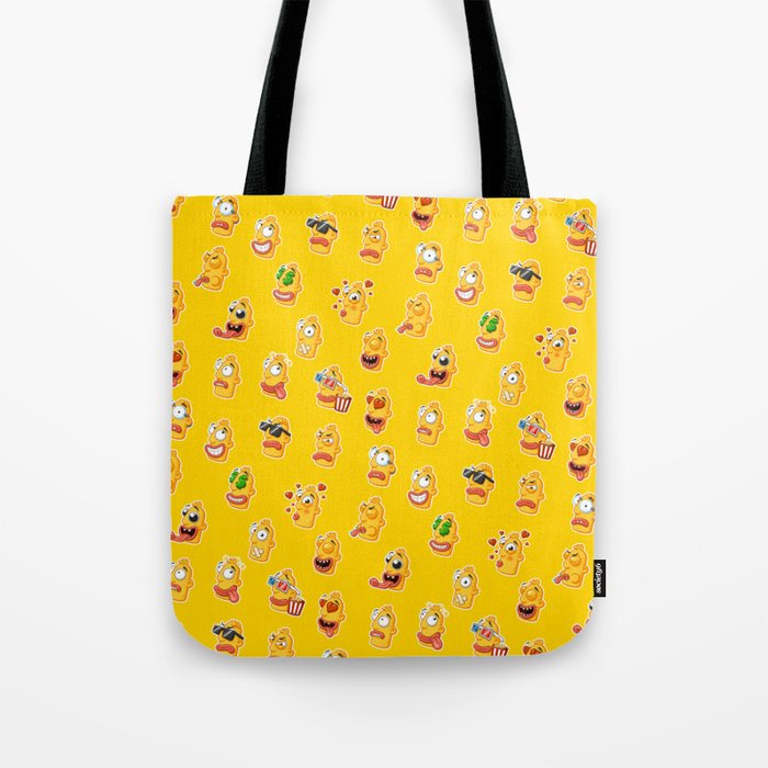 Cheerful head yellow Tote Bag