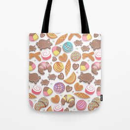 Mexican Sweet Bakery Frenzy // white background // pastel colors pan dulce Tote Bag
