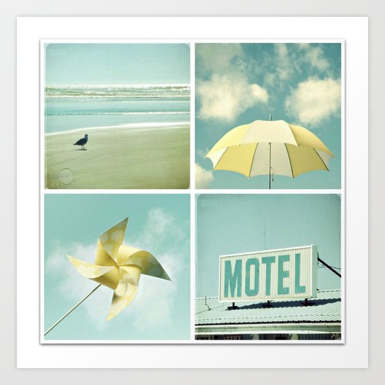 Coastal Collage Art Print
