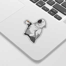 Parrot with Cup of Coffee Sticker