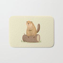 Beaver on a Log Bath Mat