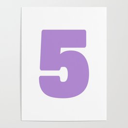 5 (Lavender & White Number) Poster