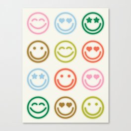 Happy Expressions \\ Cute Multicolor Canvas Print