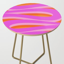 Pop Swirl Wavy Abstract Pattern Purple Pink Orange Side Table
