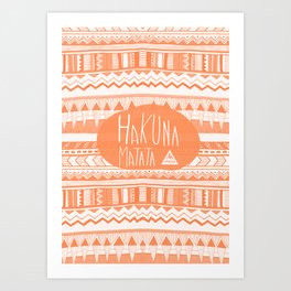 Hakuna Matata orange Art Print