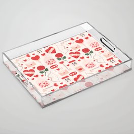 Valentine's Day Pattern Acrylic Tray