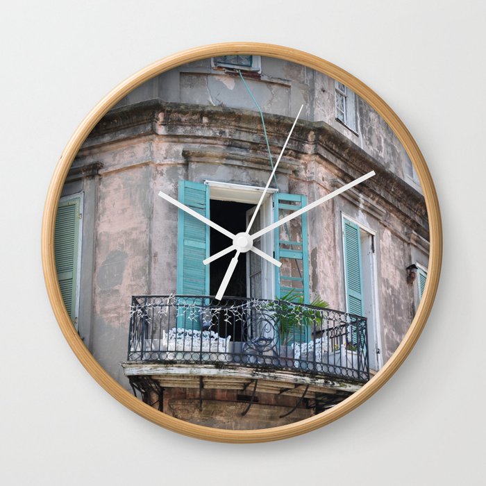 New Orleans French Quarter Balcony Wall Clock