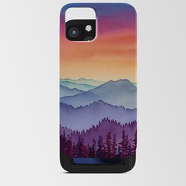 Beauty of the Earth Colorful Watercolor Layered Mountains iPhone Card Case