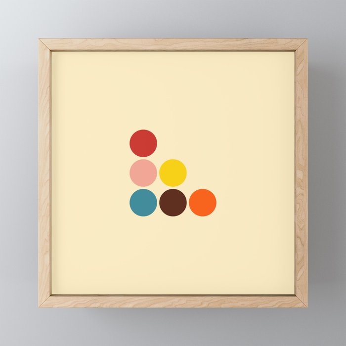 Aitvaras - Classic Colorful Minimal Retro Summer Dots Framed Mini Art Print