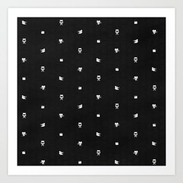 Cinema Pattern | Black and White Art Print