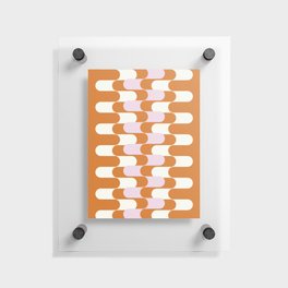 Mid-Century Modern Waves - Orange and Blush Pink Floating Acrylic Print