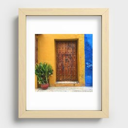 Door of Cartagena Colombia Recessed Framed Print
