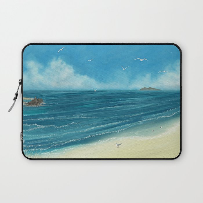 Sandy Beach Seascape Laptop Sleeve