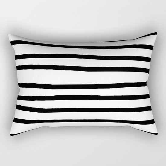 Simply Drawn Stripes in Midnight Black Rectangular Pillow