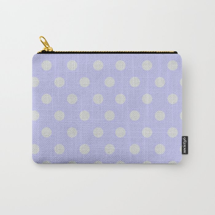 Blue Ultra Soft Lavender Thalertupfen White Pōlka Large Round Dots Pattern Carry-All Pouch