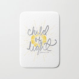 EPHESIANS 5:8-10 "CHILD OF LIGHT" Bath Mat | Graphicdesign, Handwritten, Typography, Jesus, Childoflight, Christianity, God, Verse, Sunrays, Light 