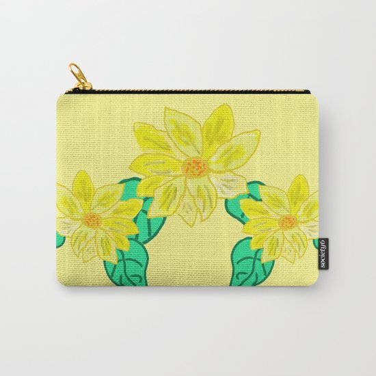 Painted Flower Carry-All Pouch