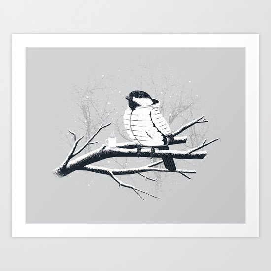 North For The Winter (Gray). Art Print