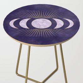 Witchy Purple Moon Phases Side Table