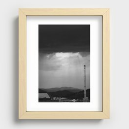 Stormy city in Black and White Recessed Framed Print