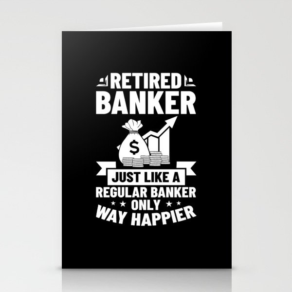 Retired Banker Investment Banking Money Bank Stationery Cards