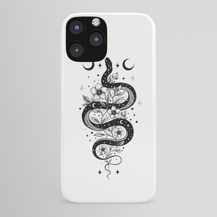 Serpent Spell -Black and White iPhone Case
